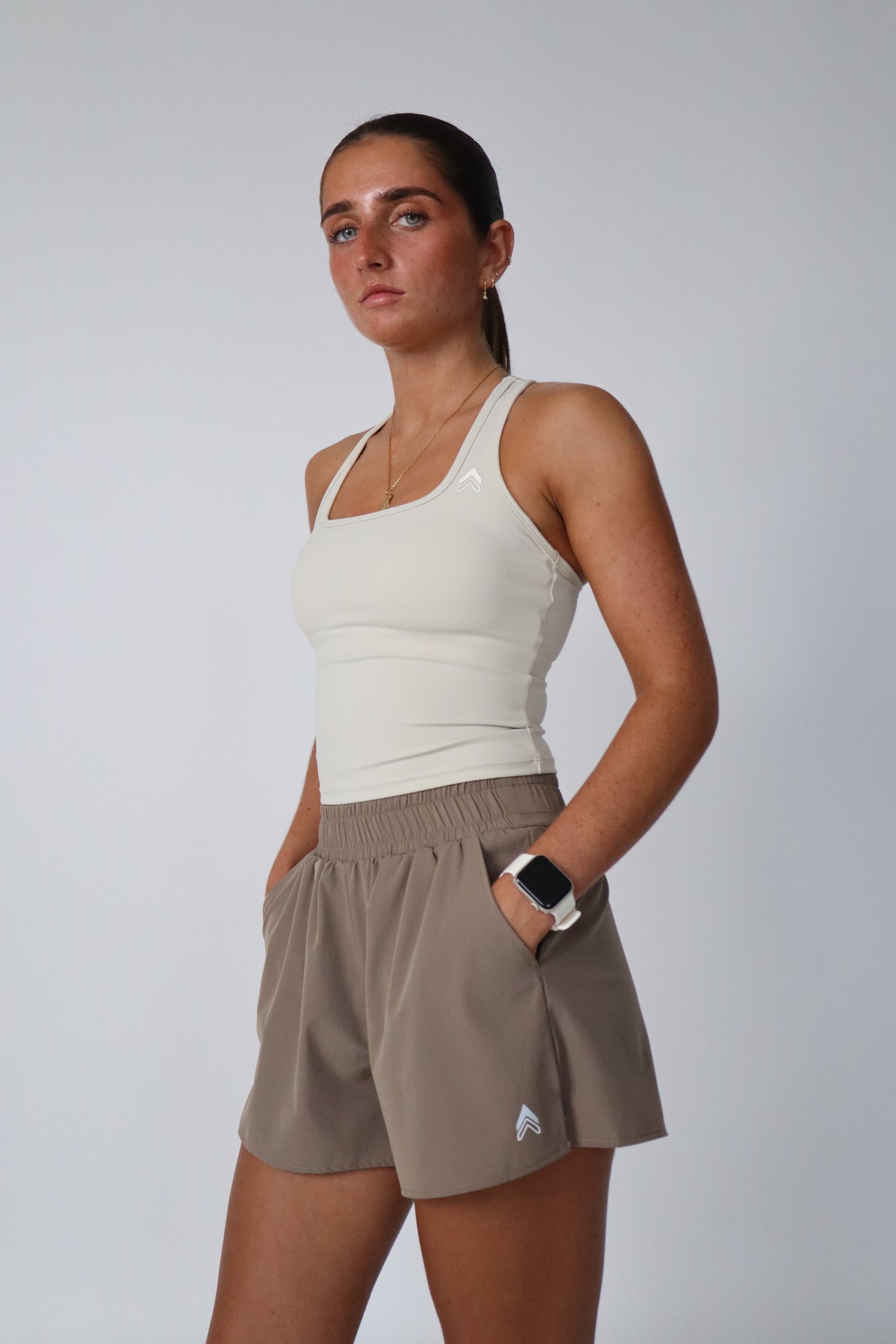 Hybrid Double Layer Shorts - Mushroom