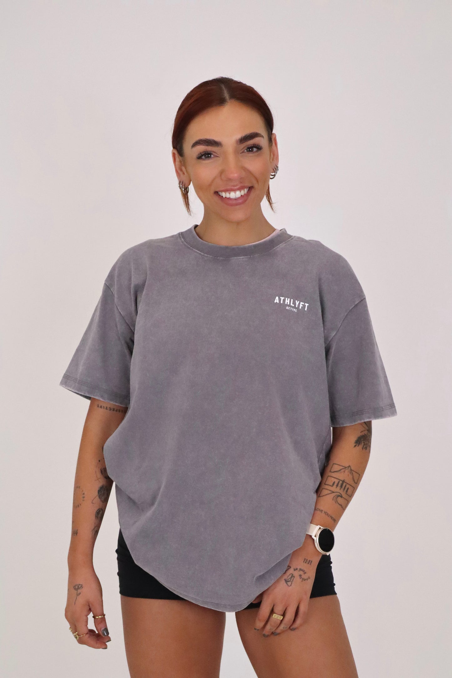 The Stonewash Oversize Tee - Light Grey