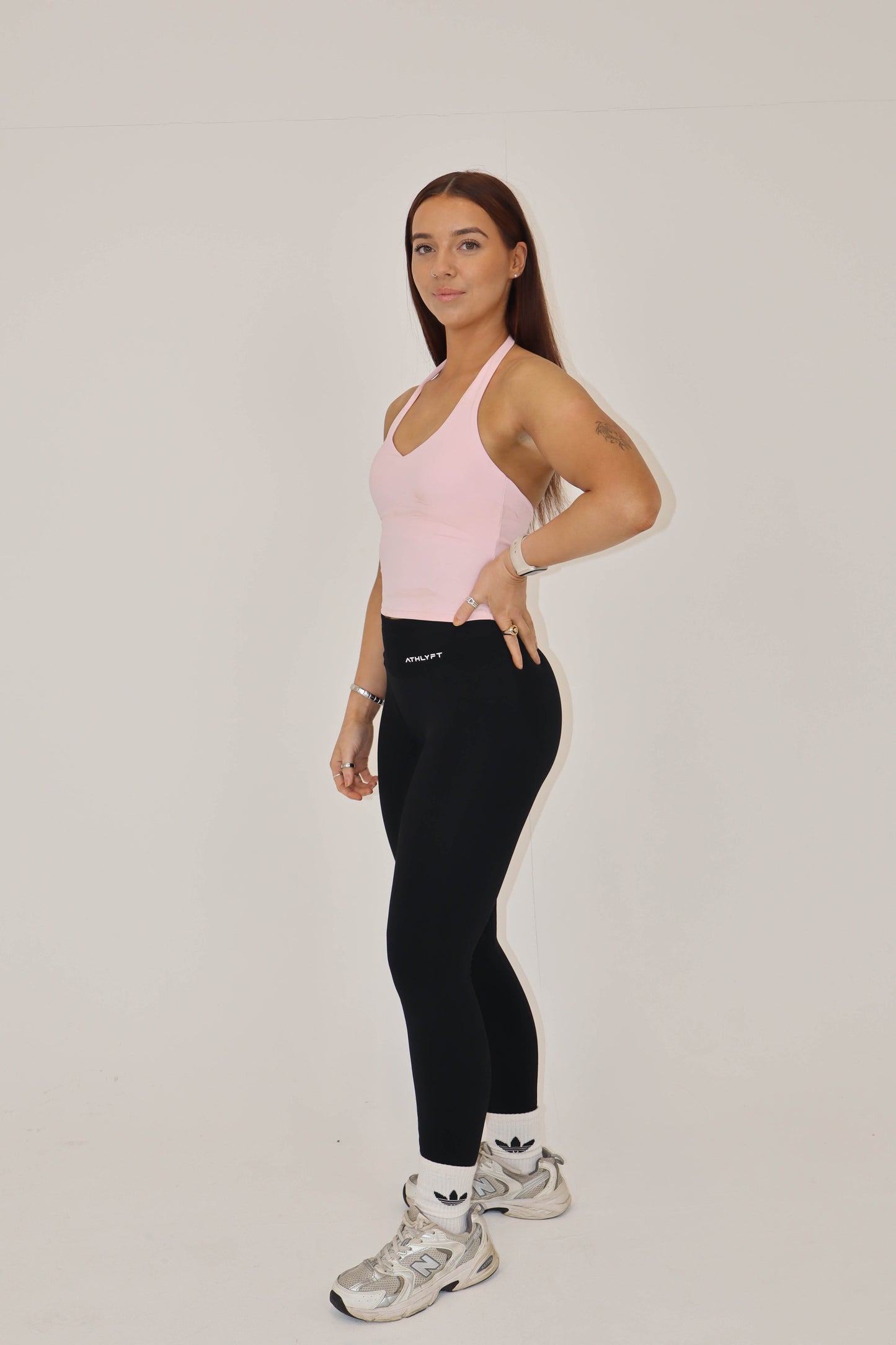 V-Neck Halter Vest - Baby Pink