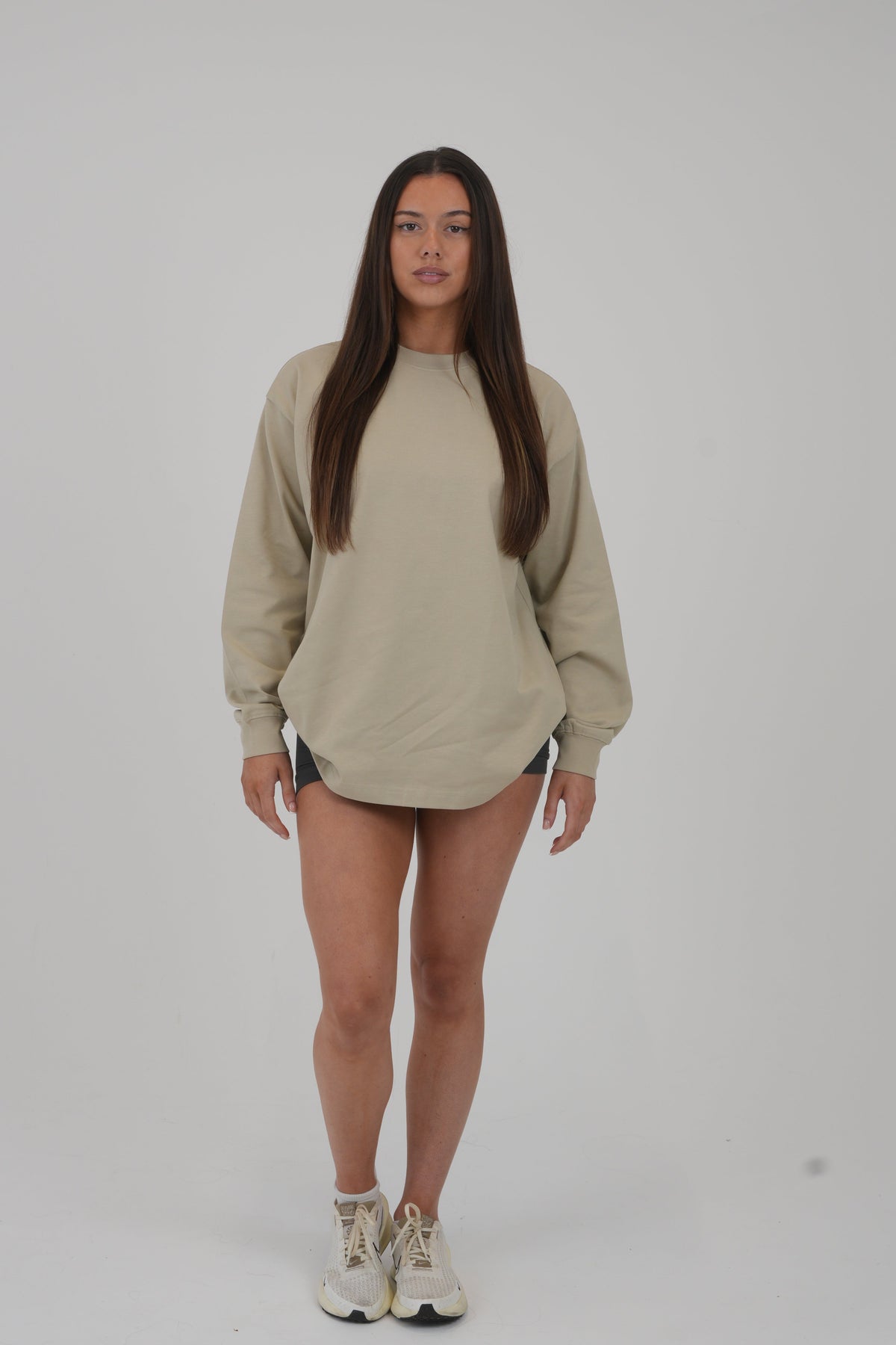 Oversized Long Sleeve Tee - Wheat
