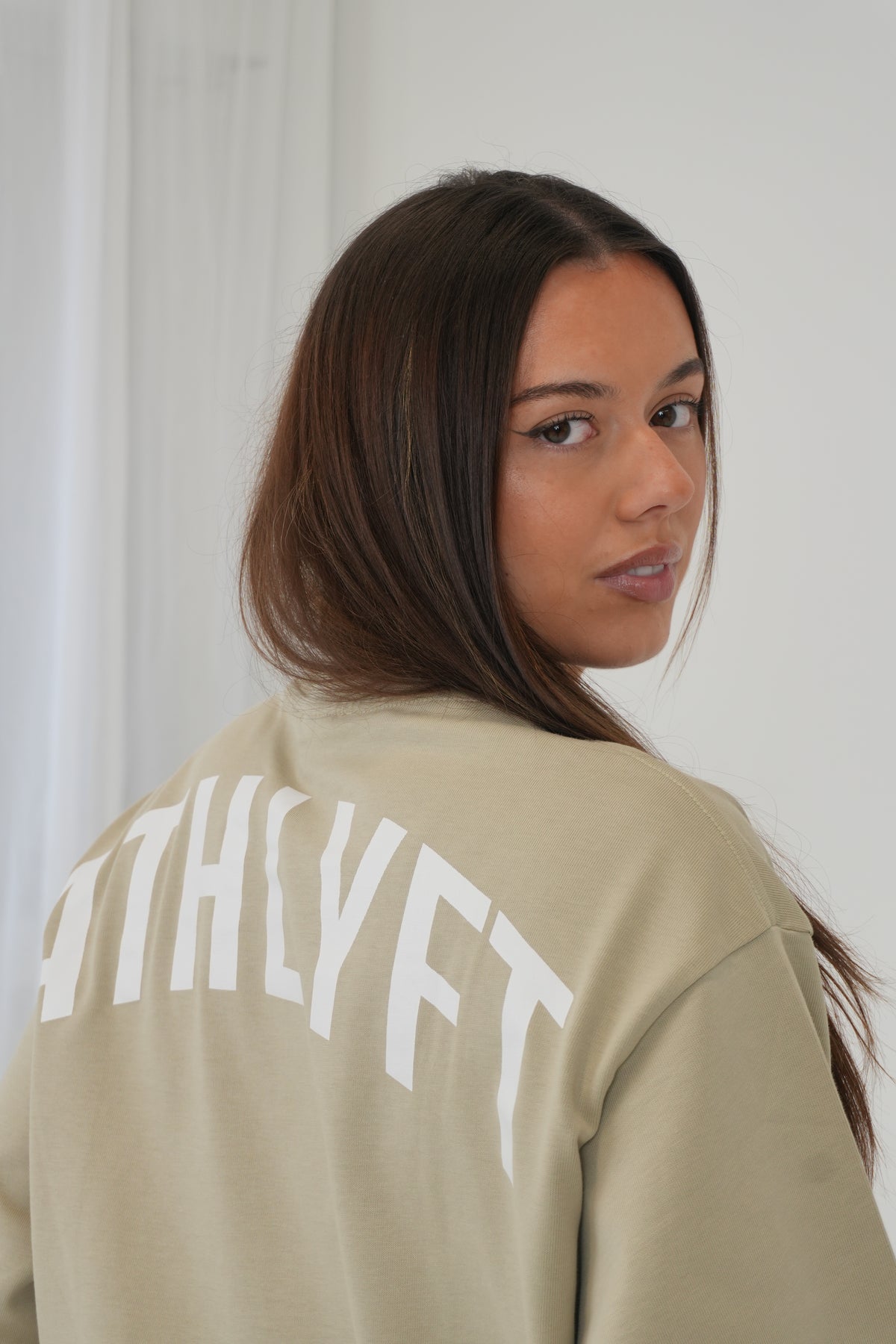 Oversized Long Sleeve Tee - Wheat