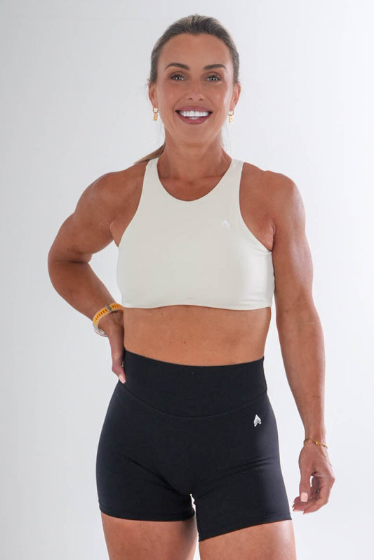 ATHLYFT x Cli's Secret High Neck Bra - Soft Ivory