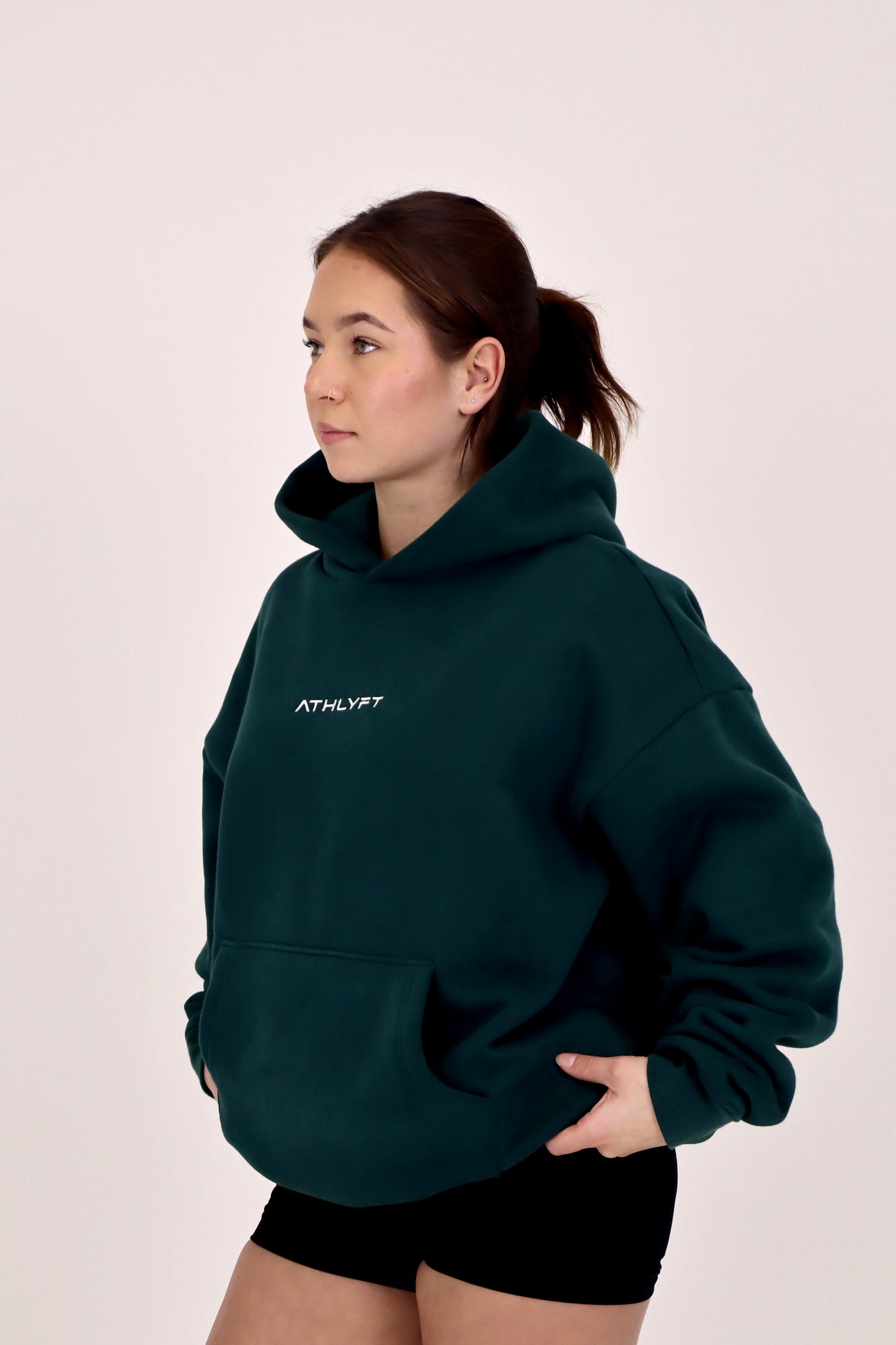Oversized Heavyweight Hoodie - Forest Green