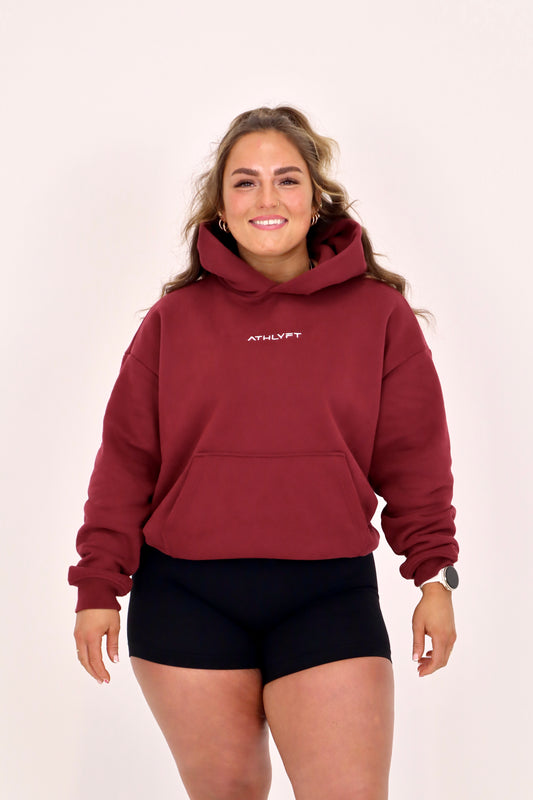 Oversized Heavyweight Hoodie - Pure Maroon