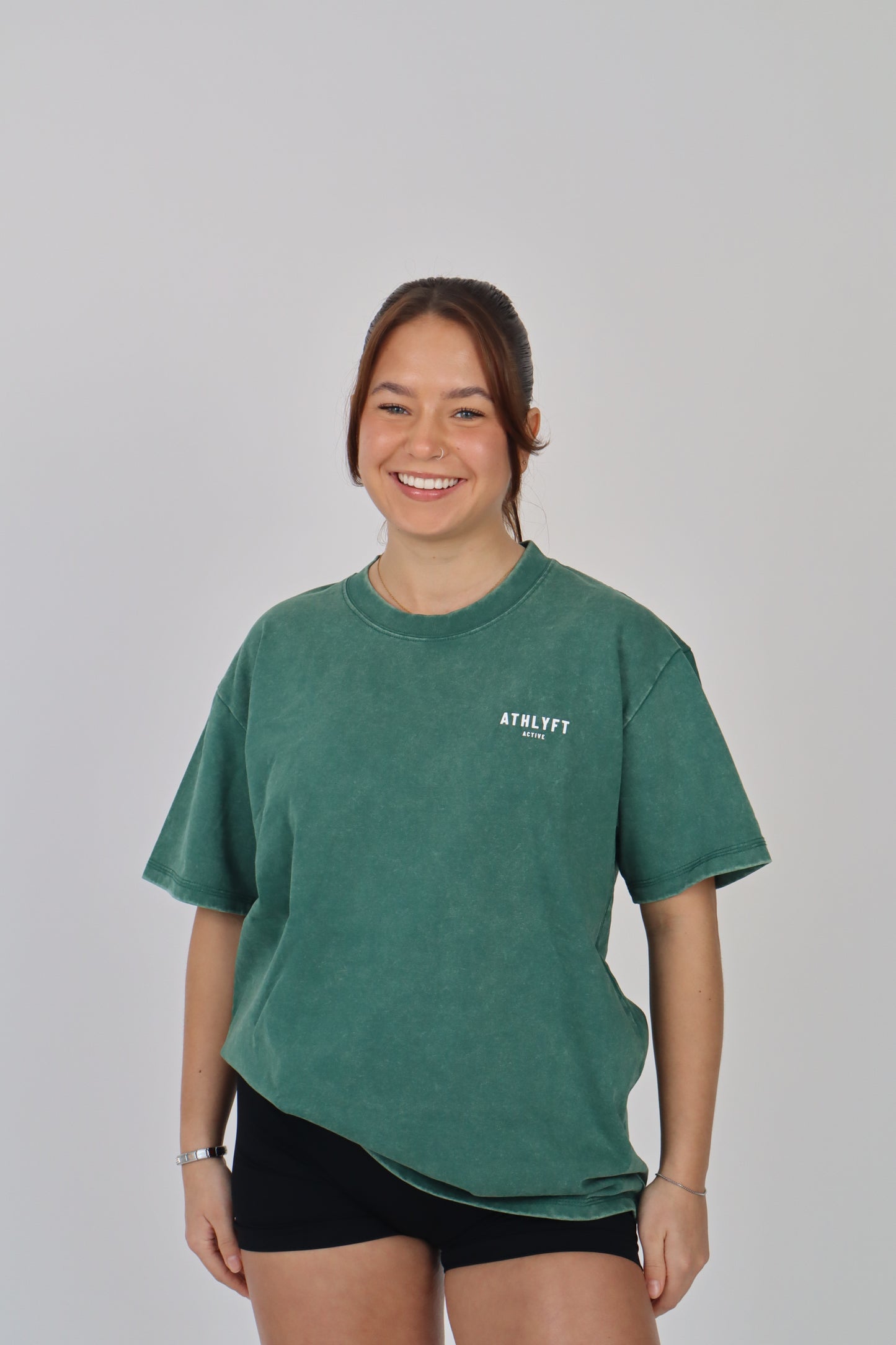 The Stonewash Oversize Tee - Forest Green