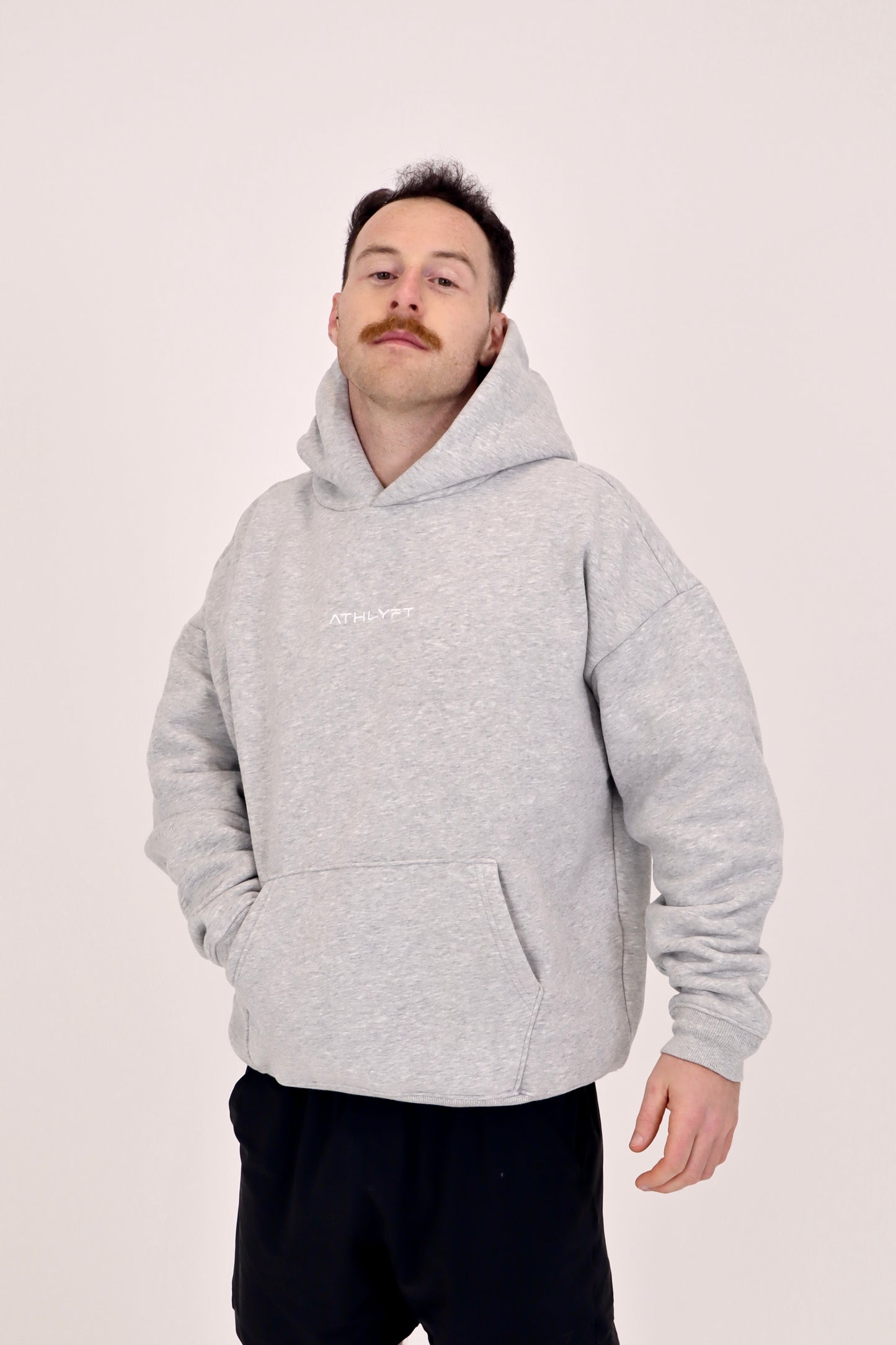 Oversized Heavyweight Hoodie - Marl Grey