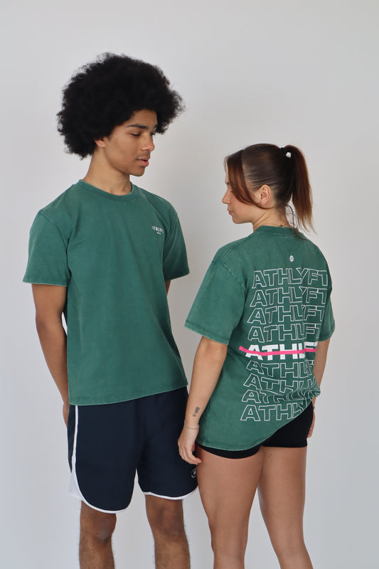 The Stonewash Oversize Tee - Forest Green