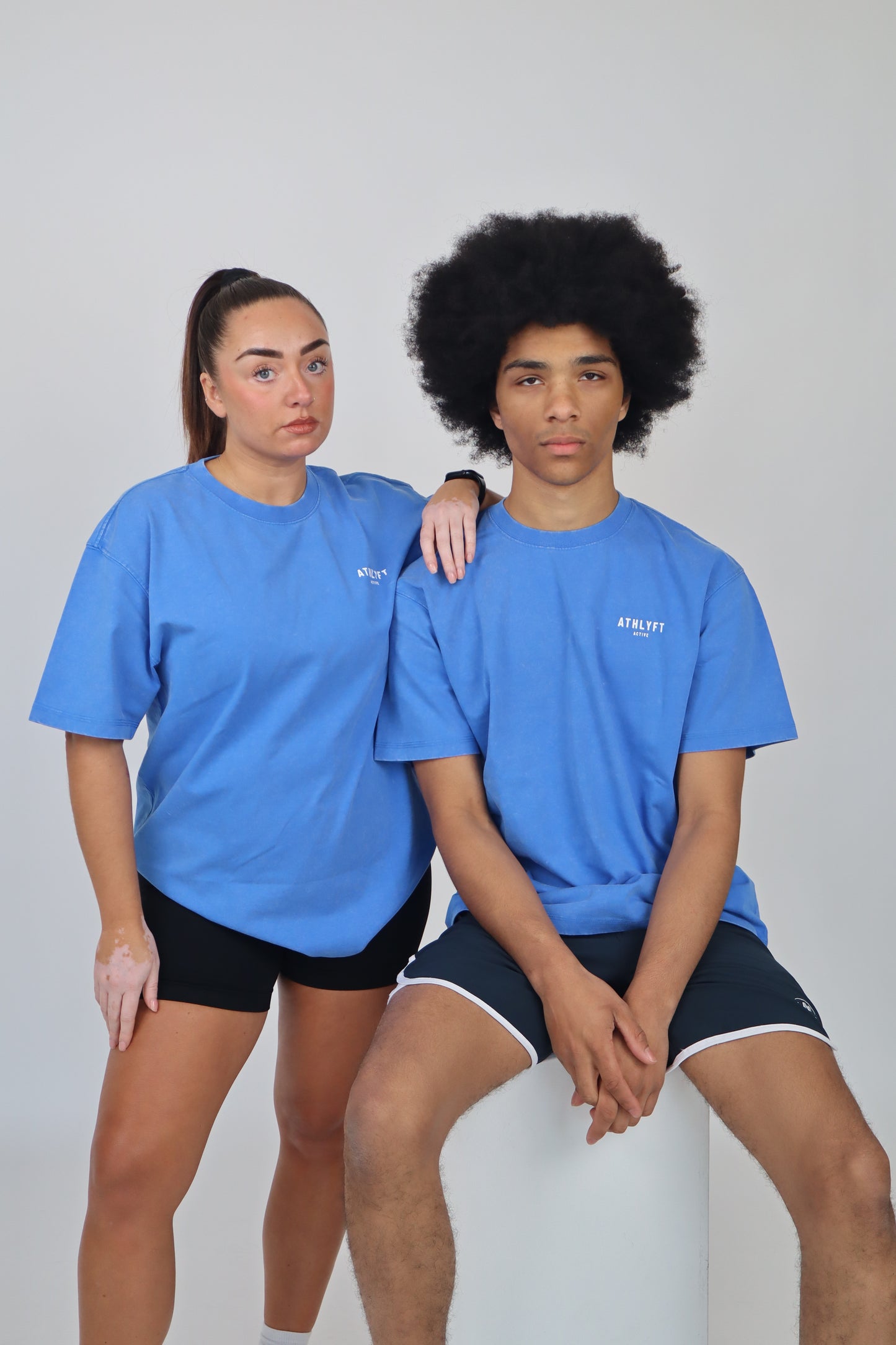 The Stonewash Oversize Tee - Cobalt Blue