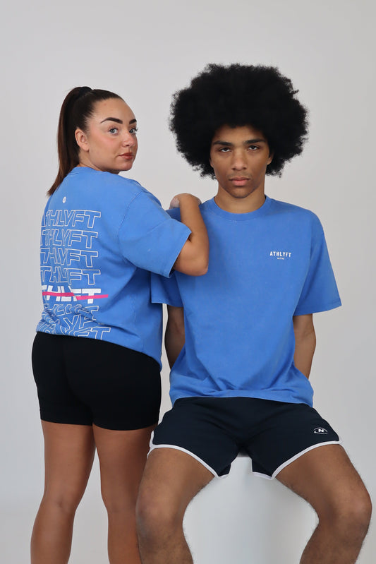 The Stonewash Oversize Tee - Cobalt Blue