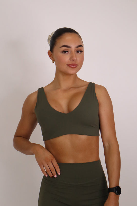 Cloudflow Low Back Bra - Classic Khaki