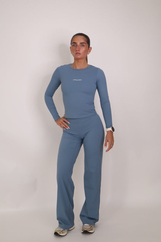 Cloudflow Straight Leg Bottoms - Steel Blue