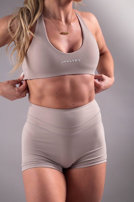 Litelift High Waisted Shorts 6" - Mocha