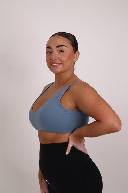 Cloudflow Low Back Bra - Steel Blue