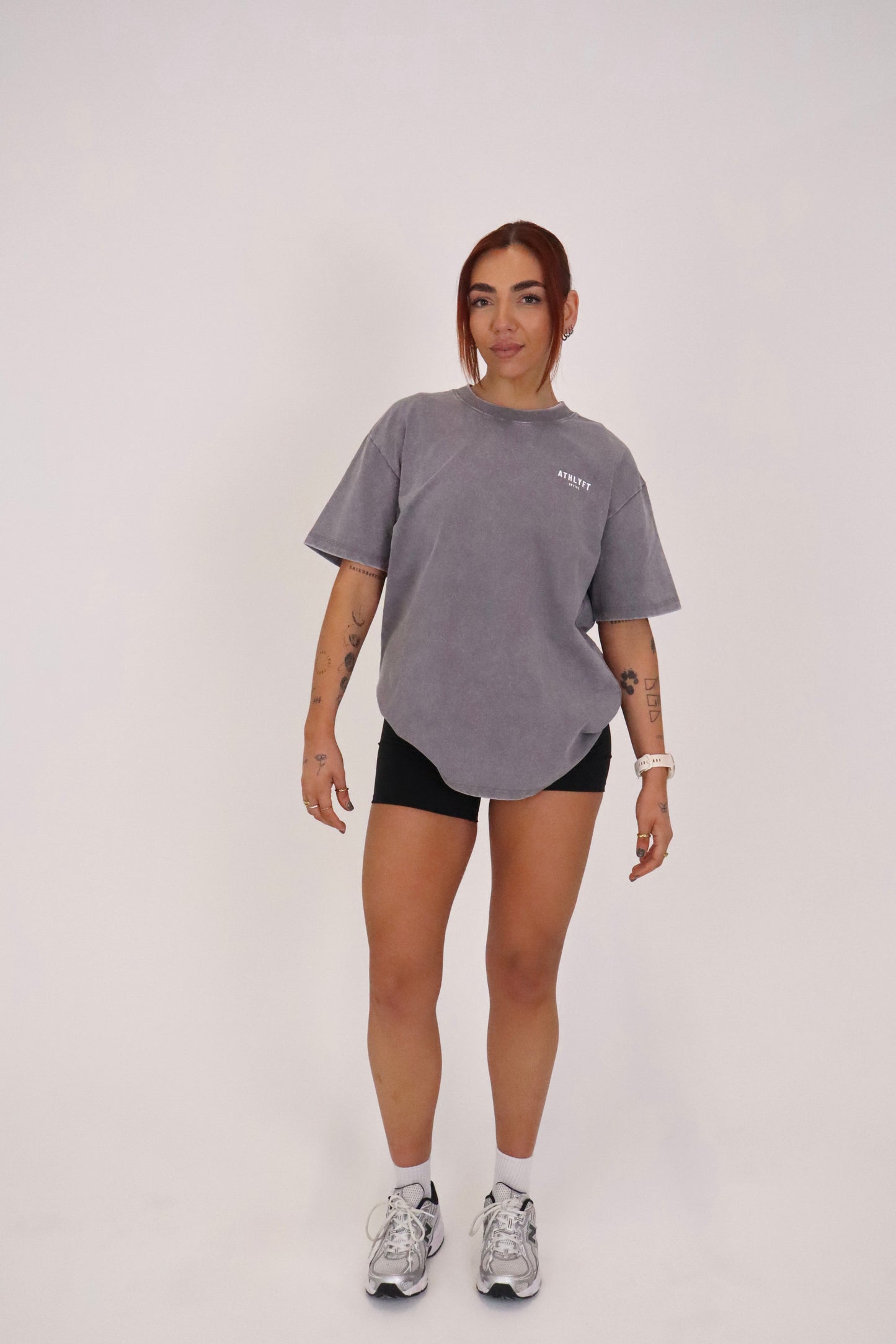 The Stonewash Oversize Tee - Light Grey