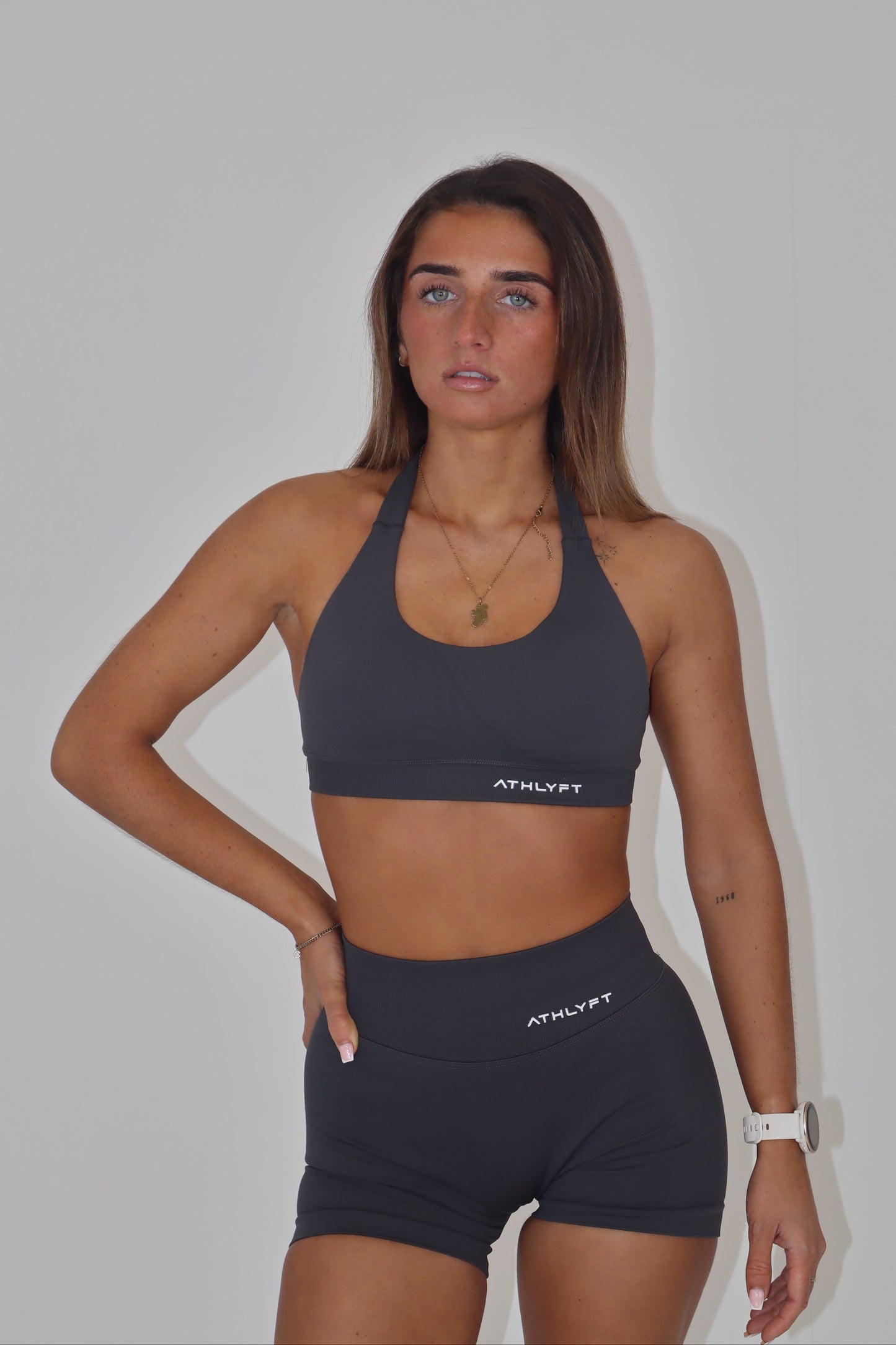 Core Halter Bra - Slate