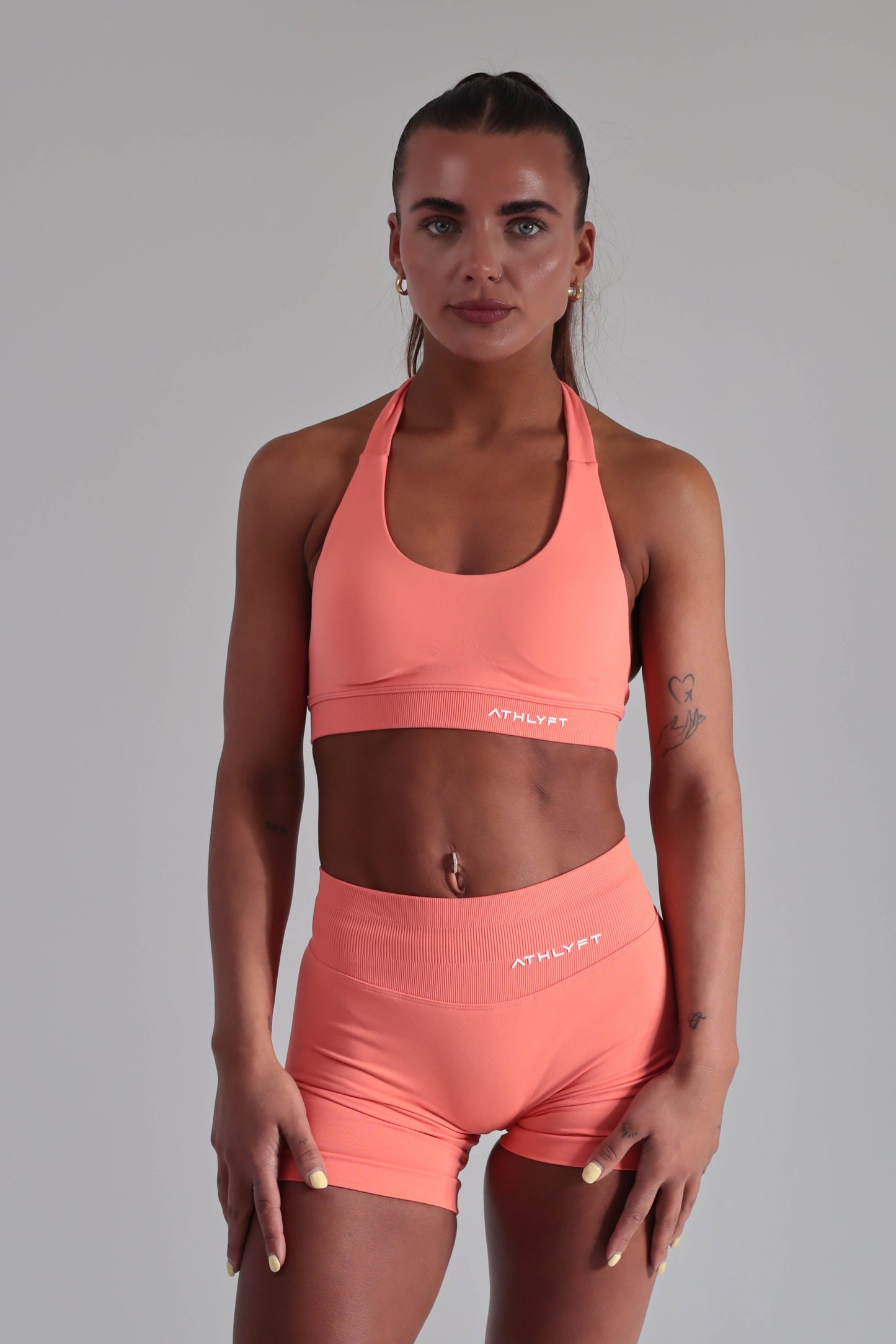 Core Halter Bra - Coral