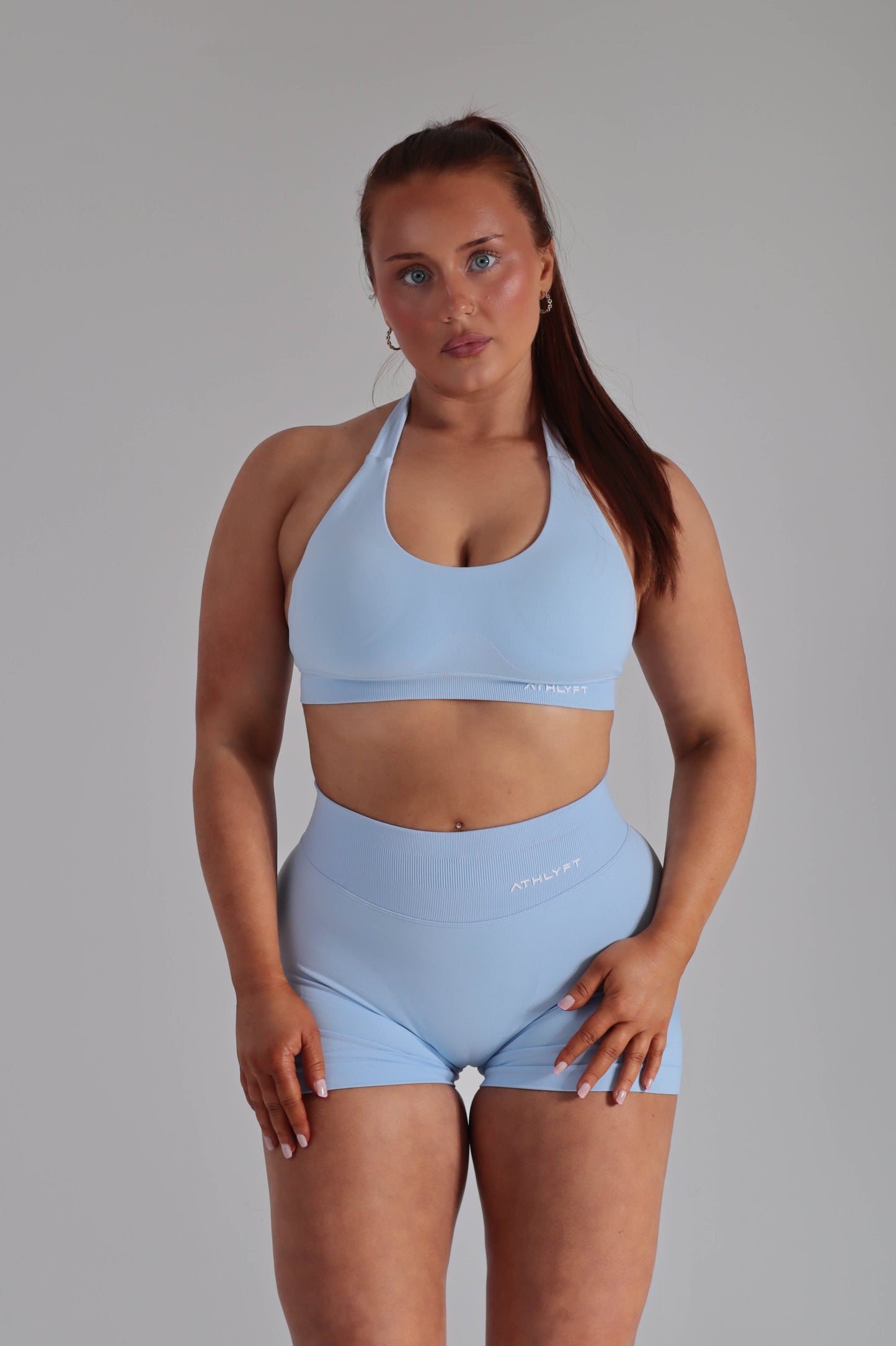 Core Halter Bra - Ice Blue