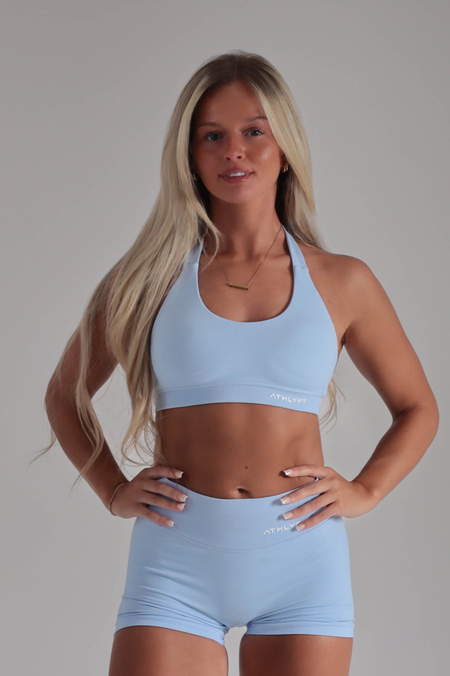 Core Halter Bra - Ice Blue
