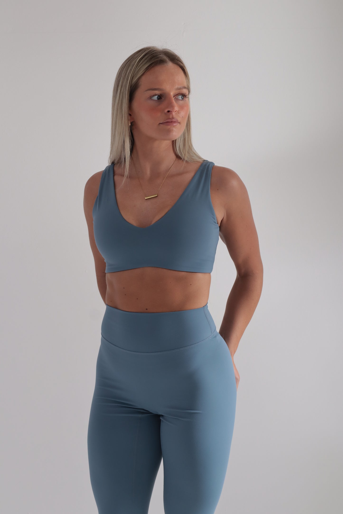 Cloudflow Low Back Bra - Steel Blue