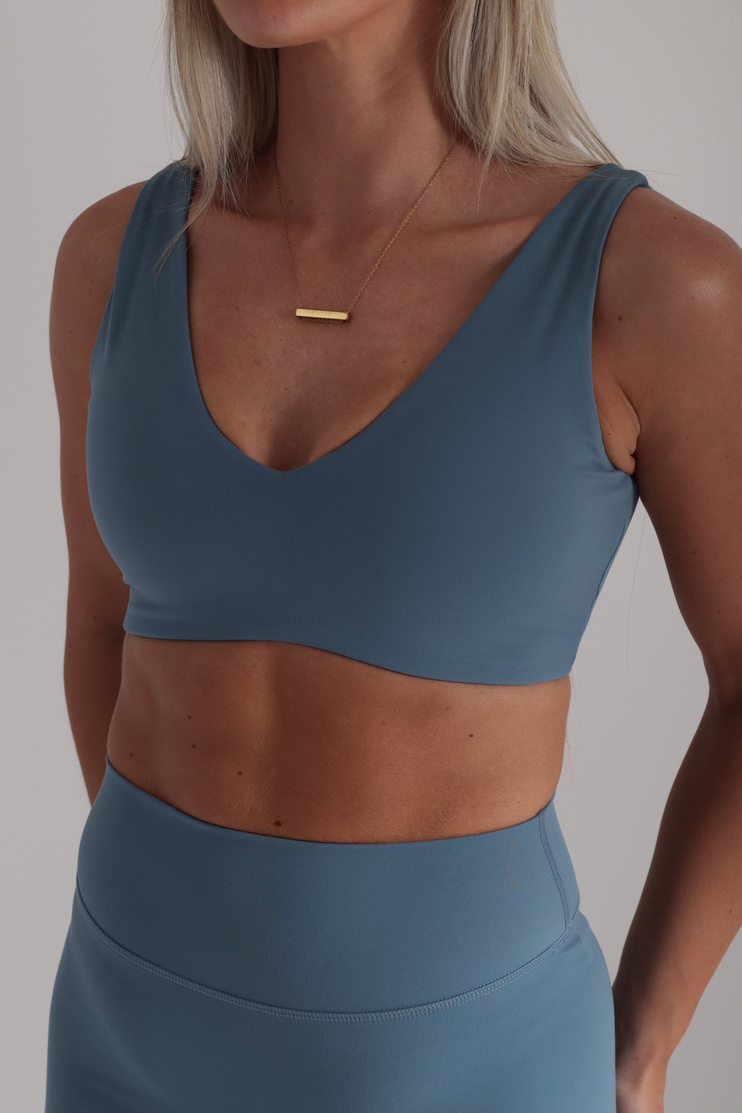 Cloudflow Low Back Bra - Steel Blue