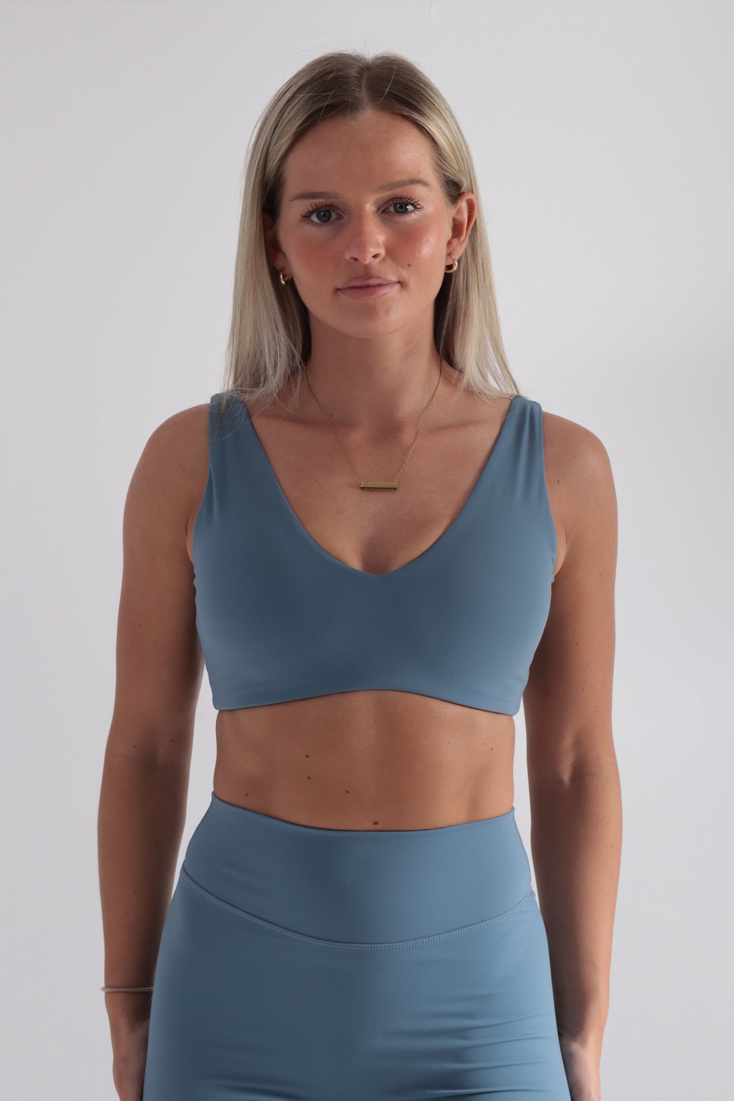 Cloudflow Low Back Bra - Steel Blue