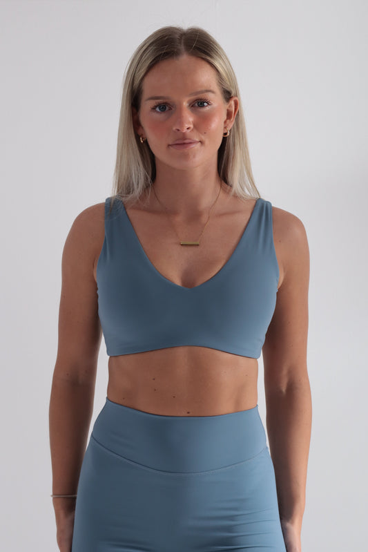 Cloudflow Low Back Bra - Steel Blue