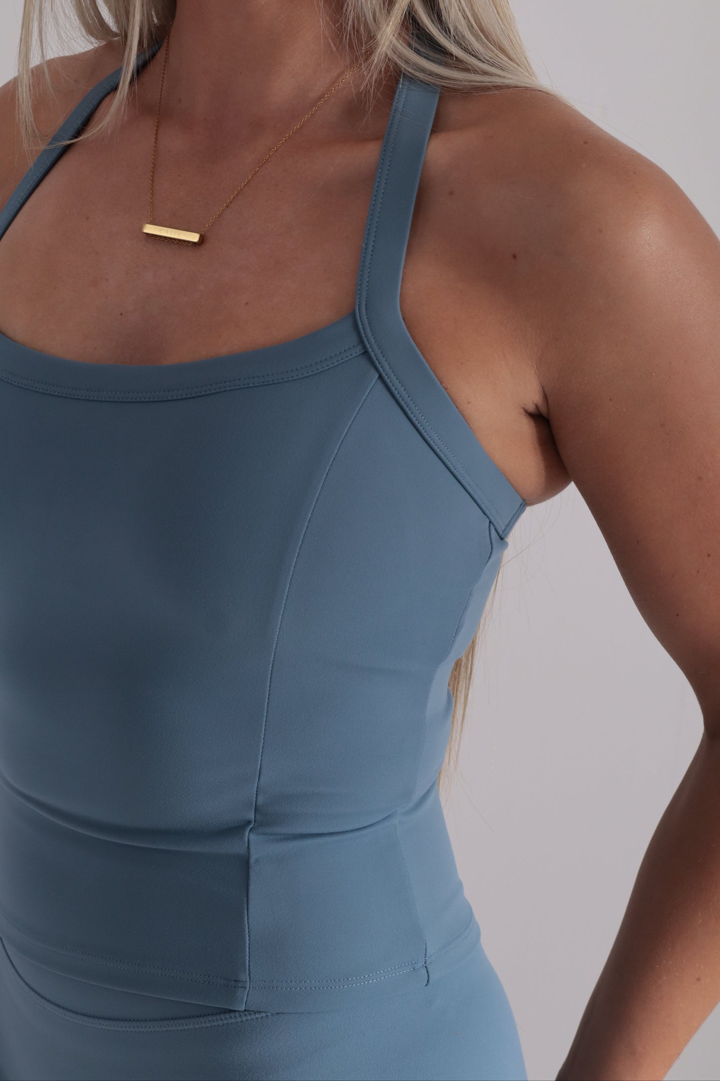 Cloudflow Halter Vest - Steel Blue
