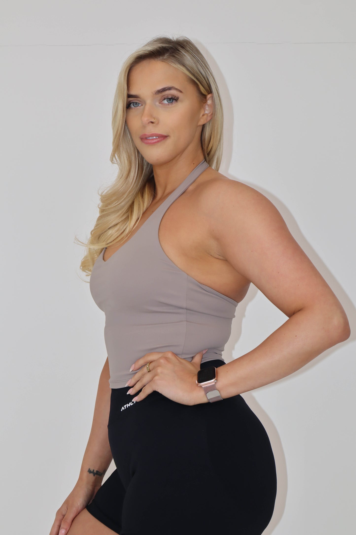 V-Neck Halter Vest - Mocha