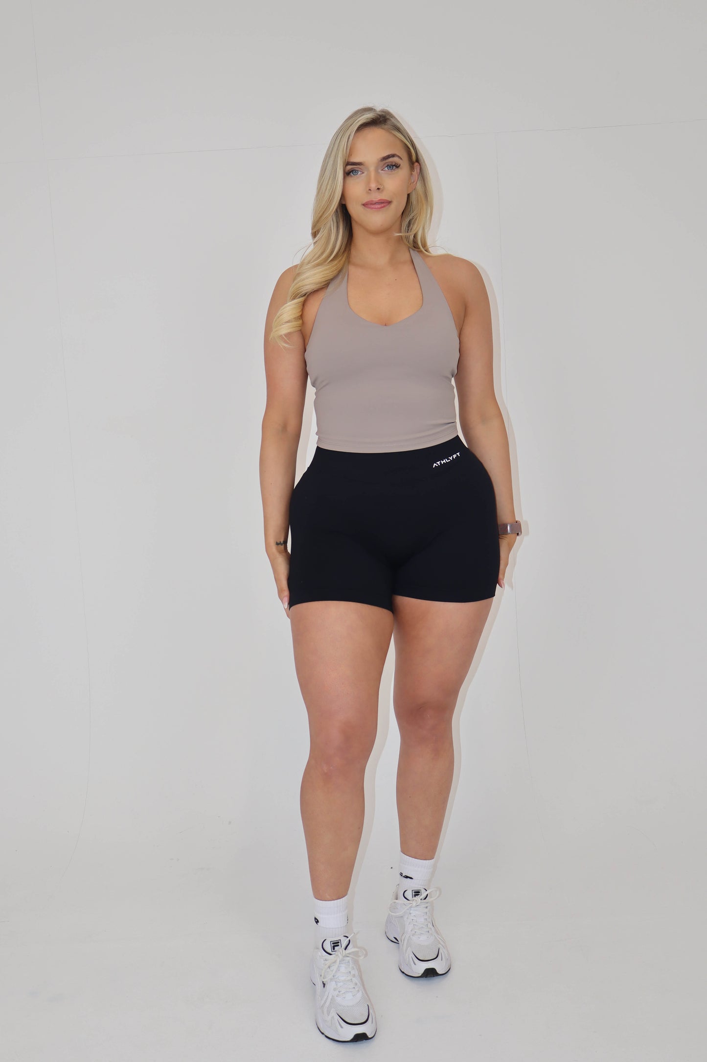 V-Neck Halter Vest - Mocha
