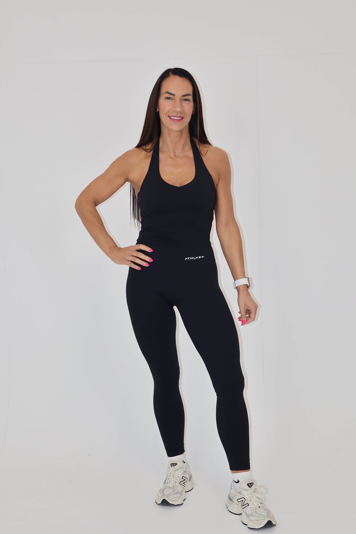 V-Neck Halter Vest - Black