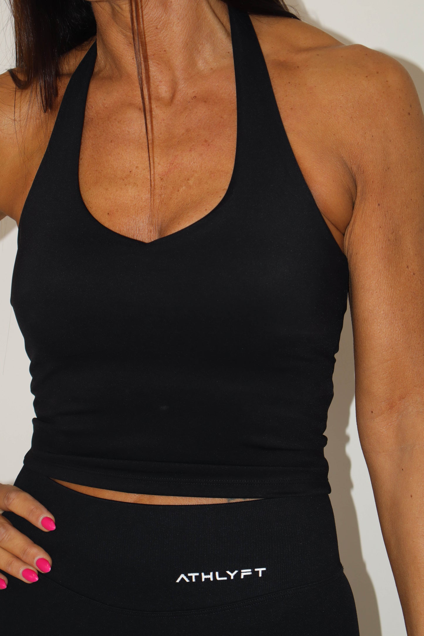 V-Neck Halter Vest - Black