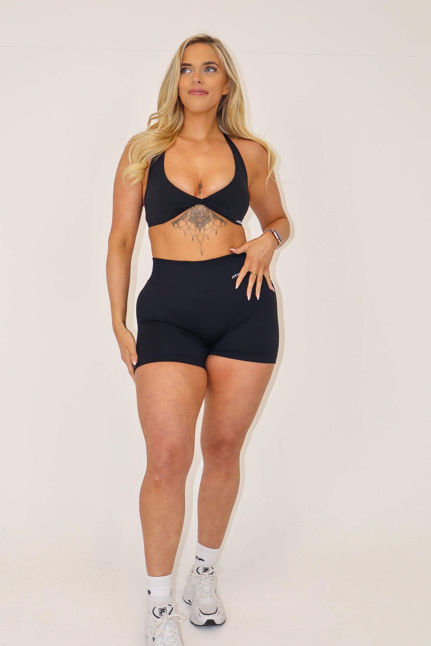 Twist Front Bra - Black